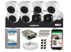 Kit Cftv 8 Câmeras Segurança 1 Mega Dvr Intelbras Mhdx 1008c Kit Cftv 8 Câmeras Segurança 1 Mega Dvr Intelbras Mhdx 1008c