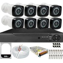 Kit Cftv 8 Câmeras Segurança 1080p 20m Dvr Full Hd 8ch HD 500GB