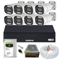 Kit Cftv 8 Cameras Segurança 1080p Full Color Imagem Colorida a Noite + Dvr Intelbras 8ch 1008c 1tb