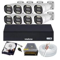 Kit Cftv 8 Cameras Segurança 1080p Full Color Imagem Colorida a Noite + Dvr Intelbras 8ch 1008c