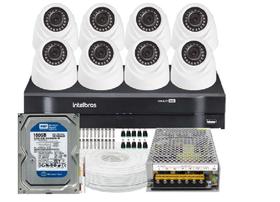 Kit Cftv 8 Câmeras Segurança Dome Ir Dvr Mhdx 1008 Intelbras C/Hd Kit Cftv 8 Câmeras Segurança Dome Ir Dvr Mhdx 1008 Intelbras C/Hd