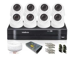 Kit Cftv 8 Câmeras Segurança Dome Ir Dvr Mhdx 1108 Intelbras