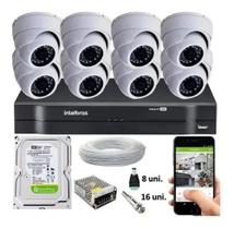 Kit Cftv 8 Câmeras Segurança Dome Ir Dvr Mhdx Full Hd Intelbras