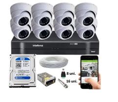 Kit Cftv 8 Câmeras Segurança Dome Ir Dvr Mhdx Multi Hd Intelbras C/Hd 500gb Kit Cftv 8 Câmeras Segurança Dome Ir Dvr Mhdx Multi Hd Intelbras C/Hd 500gb