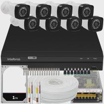 Kit Cftv 8 Câmeras Segurança Full Hd Dvr Intelbras 8 Ch 200m