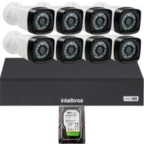 Kit Cftv 8 Câmeras Segurança Full Hd Dvr MHDX Intelbras 8 canais