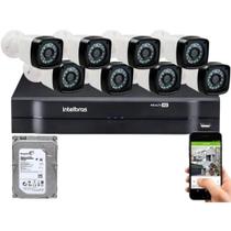 Kit Cftv 8 Cameras Segurança Hd Dvr Intelbras 1108 c/ HD 1TB