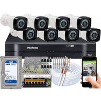 Kit Cftv 8 Câmeras Segurança Hd Dvr Intelbras MHDX C/HD 500gb