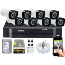 Kit Cftv 8 Cameras Segurança Hd Dvr MHDX Intelbras C/ HD 1TB