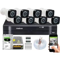 Kit Cftv 8 Cameras Segurança Hd Dvr Mhdx Intelbras C/ Hd 2 TB