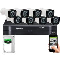 Kit Cftv 8 Cameras Segurança Hd Dvr MHDX Intelbras C/ HD