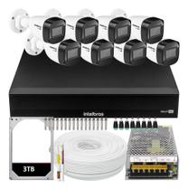 Kit Cftv 8 Câmeras Segurança Intelbras vhd 1130 30m Infravermelho Dvr 8 Canais Com Hd 3tb