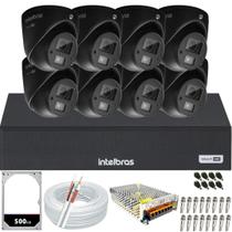 Kit Cftv 8 Câmeras Segurança Intelbras vhd 3220 Audio Mic Full Hd Dvr Mhdx 8ch hd 500GB