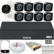 Kit Cftv 9 Cameras Segurança Hd Dvr Intelbras 1008c 1tb Full hd c/ Audio
