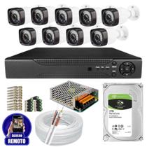 Kit Cftv 9 Câmeras Segurança Infravermelho 20 Metros Dvr Multi Hd 16ch Acesso Remoto C/HD 1TB