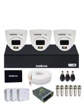 Kit CFTV Com 3 Câmeras Intelbras 1120d Full Color 720p DVR intelbras 1104-c SSD 512gb Instalado
