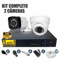 Kit cftv completo 2 câmeras ahd 720p dvr 4 canais - Protec
