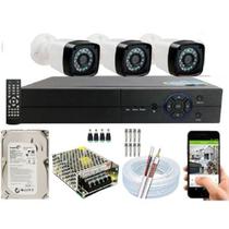 Kit cftv Completo 3 Câmeras Segurança+dvr 4 canais multi hd - Protec