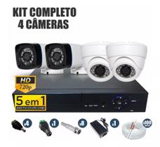 Kit Cftv Completo 4 Câmeras Ahd 720p Dvr 4 Canais