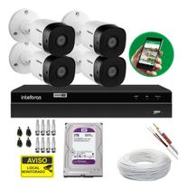 Kit CFTV Completo 4 Cameras Full HD DVR MHDX 1208 HD 2TB Purple Intelbras