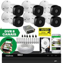 Kit CFTV Completo 6 Câmeras HD 20m IR, DVR MHDX 1208 8 Canais e HD 500GB Kit CFTV Completo 6 Câmeras HD 20m IR, DVR MHDX 1208 8 Canais e HD 500GB