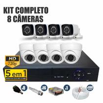 Kit cftv completo 8 câmeras ahd 720p dvr 8 canais