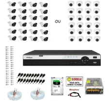 Kit Cftv Dvr 32 Canais Intelbras 1132mhdx 24 Câmeras 1080p Kit Cftv Dvr 32 Canais Intelbras 1132mhdx 24 Câmeras 1080p