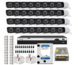 Kit Cftv Dvr 32 Canais Intelbras 1232mhdx 32 Câmeras Full Hd 1080p