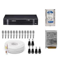 Kit Cftv Dvr Intelbras 16ch mhdx com hd 500gb+fonte+100m de cabo e conectores