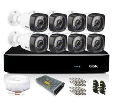 Kit Cftv Giga Full Hd 8 Câmeras Bullet 1080p Dvr 8 Canais