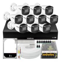 Kit Cftv Intelbras 10 Cameras de Segurança Hd Vhd 1130 Infravermelho 30m Dvr 1016-c com hd 1tb