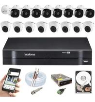 Kit Cftv Intelbras 16 Câmeras 1120 Dvr 16ch Mhdx 1116