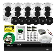 Kit Cftv Intelbras 16 Câmeras Vhl 1220 C/ Dvr 16 Ch E Hd 4tb