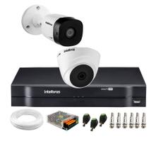 Kit Cftv Intelbras 2 Câm VHC 1120b Bullet+Dome Dvr Mhdx Multi Hd S/Hd Kit Cftv Intelbras 2 Câm VHC 1120b Bullet+Dome Dvr Mhdx Multi Hd S/Hd