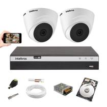 Kit Cftv Intelbras 2 Camera 1120D Hd Dvr Mhdx 3104 C/Hd