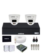 Kit CFTV Intelbras 2 Câmeras 1120d Full Color 720p DVR intelbras 1104-c SSD 512gb Instalado