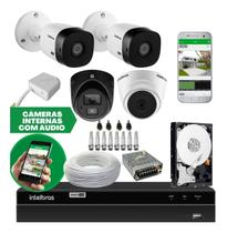 Kit Cftv Intelbras 2 Câmeras Externas 2 Internas Com Áudio