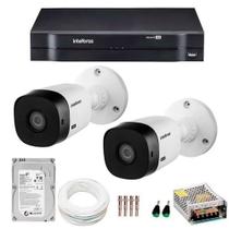 Kit CFTV Intelbras 2 Câmeras HD 720P VHC 1120 B Infravermelho 20 m DVR MHDX FULL HD 1 HD 500gb