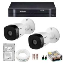 Kit CFTV Intelbras 2 Câmeras HD 720P VHL 1120 B Infravermelho 20 m DVR MHDX HD 1TB de Armazenamento