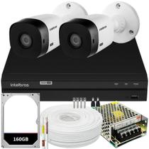 Kit Cftv Intelbras 2 Câmeras Segurança Full Hd 1220b 2mp 1080p Dvr Intelbras 4ch