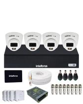 Kit CFTV Intelbras 4 Câmeras 3220d Full Color Com Áudio DVR 1104-c Mhdx SSD Intelbras 512gb