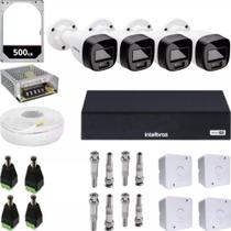 Kit Cftv Intelbras 4 Cameras Segurança Full Color Vhd 1120b dvr 4ch full hd ip com hd 500gb Kit Cftv Intelbras 4 Cameras Segurança Full Color Vhd 1120b dvr 4ch full hd ip com hd 500gb