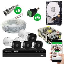 Kit cftv intelbras 4 câmeras vhl 1120b hd 720p dvr mhdx1204