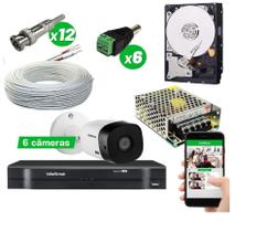 Kit cftv intelbras 6 câmeras vhc 1120b hd 720p dvr mhdx Full Hd Kit cftv intelbras 6 câmeras vhc 1120b hd 720p dvr mhdx Full Hd