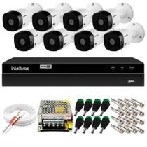 Kit CFTV Intelbras 8 Câmeras Bullet HD 1120 B + DVR MHDX 1208