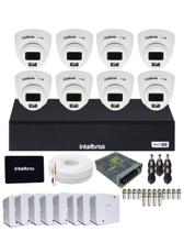 Kit CFTV Intelbras 8 Câmeras Vhd 3220d Full Color Com Áudio DVR intelbras 1108-c SSD 512gb Instalado