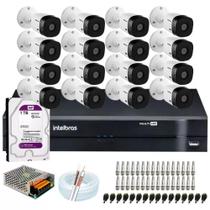 Kit CFTV Intelbras com 16 câmeras + HD 1tb + acessórios