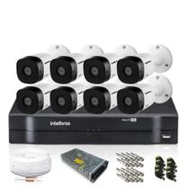 Kit CFTV Intelbras com 8 Câmeras Bullet 720p DVR 16 Canais Kit CFTV Intelbras com 8 Câmeras Bullet 720p DVR 16 Canais