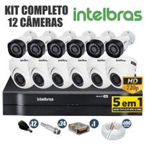 Kit cftv intelbras completo 12 câmeras ahd 720p dvr 16 canais Kit cftv intelbras completo 12 câmeras ahd 720p dvr 16 canais