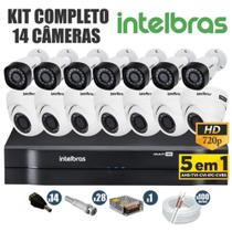 Kit CFTV Intelbras Completo 14 Câmeras AHD 720p DVR 16 Canais
